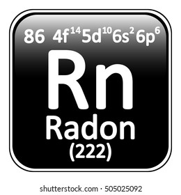 Periodic table element radon icon on white background. Vector illustration.