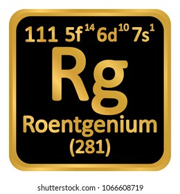 Periodic table element roentgenium icon on white background. Vector illustration.