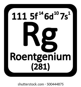 Periodic table element roentgenium icon on white background. Vector illustration.