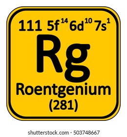 Periodic table element roentgenium icon on white background. Vector illustration.