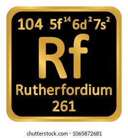 Periodic table element rutherfordium icon on white background. Vector illustration.