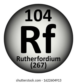 Periodic table element rutherfordium icon on white background. Vector illustration.