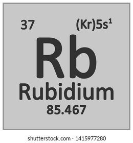 Periodic table element rybidium icon on white background. Vector illustration.