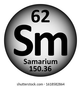 Periodic table element samarium icon on white background. Vector illustration.