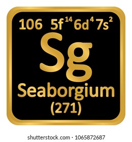 Periodic table element seaborgium icon on white background. Vector illustration.