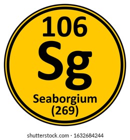 Periodic table element seaborgium icon on white background. Vector illustration.