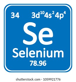 Periodic table element selenium icon on white background. Vector illustration.