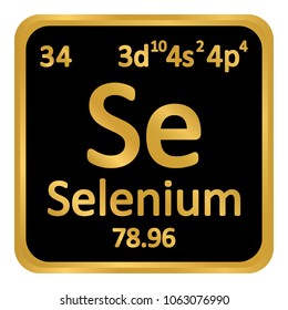 Periodic table element selenium icon on white background. Vector illustration.