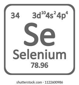 Periodic table element selenium icon on white background. Vector illustration.