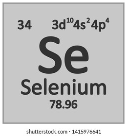 Periodic table element selenium icon on white background. Vector illustration.