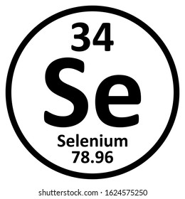 Periodic table element selenium icon on white background. Vector illustration.