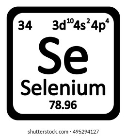 Periodic table element selenium icon on white background. Vector illustration.