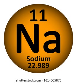 Periodic table element sodium icon on white background. Vector illustration.