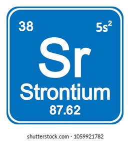 Periodic table element strontium icon on white background. Vector illustration.
