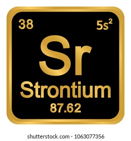 Periodic table element strontium icon on white background. Vector illustration.
