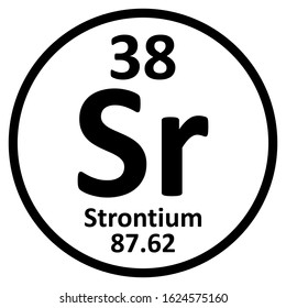 Periodic table element strontium icon on white background. Vector illustration.
