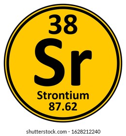 Periodic table element strontium icon on white background. Vector illustration.