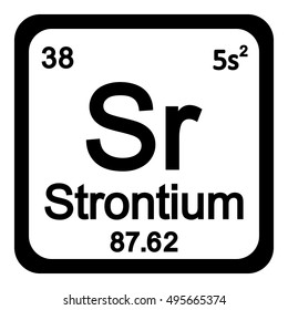Periodic table element strontium icon on white background. Vector illustration.