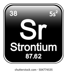 Periodic table element strontium icon on white background. Vector illustration.