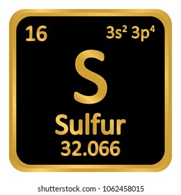 Periodic table element surfur icon on white background. Vector illustration.