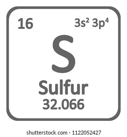 Periodic table element surfur icon on white background. Vector illustration.