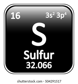 Periodic table element surfur icon on white background. Vector illustration.