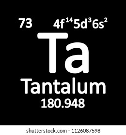 Periodic table element tantalum icon on white background. Vector illustration.