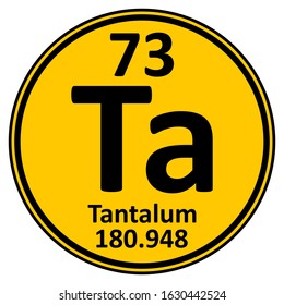 Periodic table element tantalum icon on white background. Vector illustration.