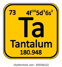 Periodic table element tantalum icon on white background. Vector illustration.