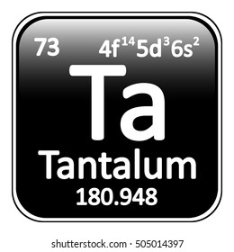 Periodic table element tantalum icon on white background. Vector illustration.