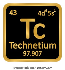 Periodic table element technetium icon on white background. Vector illustration.