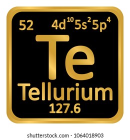 Periodic table element tellurium icon on white background. Vector illustration.