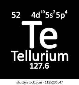 Periodic table element tellurium icon on white background. Vector illustration.