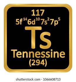 Periodic table element tennessine icon on white background. Vector illustration.