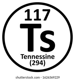 Periodic table element tennessine icon. Vector illustration.