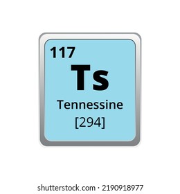 Periodic Table Element Tennessine Icon On Stock Vector (Royalty Free ...