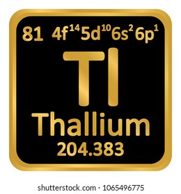 Periodic table element thallium icon on white background. Vector illustration.