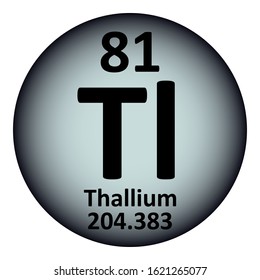 Periodic table element thallium icon on white background. Vector illustration.