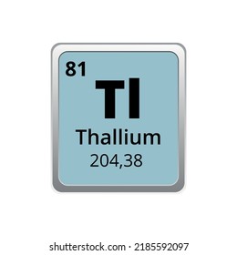 Periodic Table Element Thallium Icon On Stock Vector (Royalty Free ...