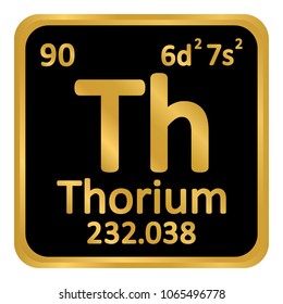 Periodic table element thorium icon on white background. Vector illustration.