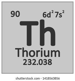 Periodic table element thorium icon on white background. Vector illustration.