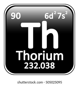Periodic table element thorium icon on white background. Vector illustration.