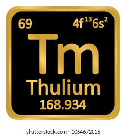 Periodic table element thulium icon on white background. Vector illustration.