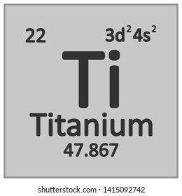 Periodic table element titanium icon on white background. Vector illustration.