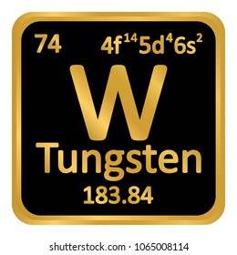 Periodic table element tungsten icon on white background. Vector illustration.