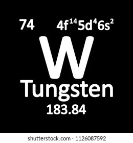 Periodic table element tungsten icon on white background. Vector illustration.