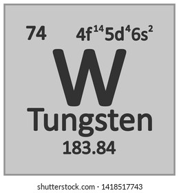 Periodic table element tungsten icon on white background. Vector illustration.