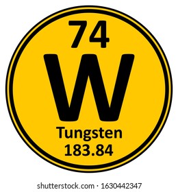Periodic table element tungsten icon on white background. Vector illustration.