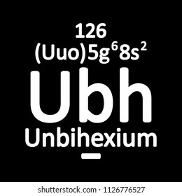 Periodic table element unbihexium icon. Vector illustration.