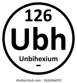 Periodic table element unbihexium icon. Vector illustration.